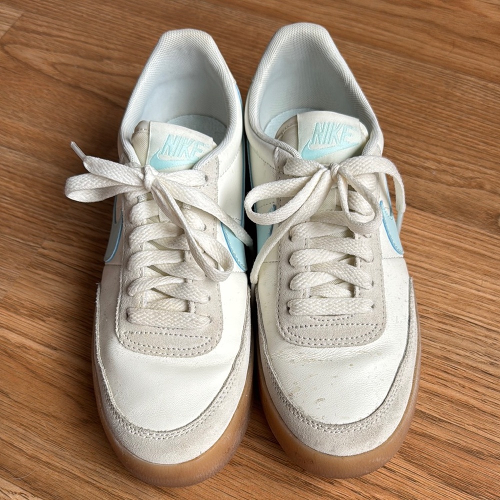 Nike Women's Cream and Blue Sneakers - Picture 3 of 5